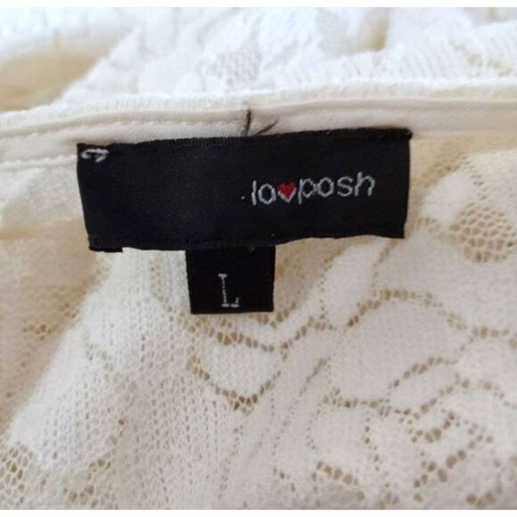 LOVPOSH CREAM LACE DRESS SZ. L EUC. GORGEOUS DRESS IN EXCELLENT USED CONDITION - Picture 6 of 7